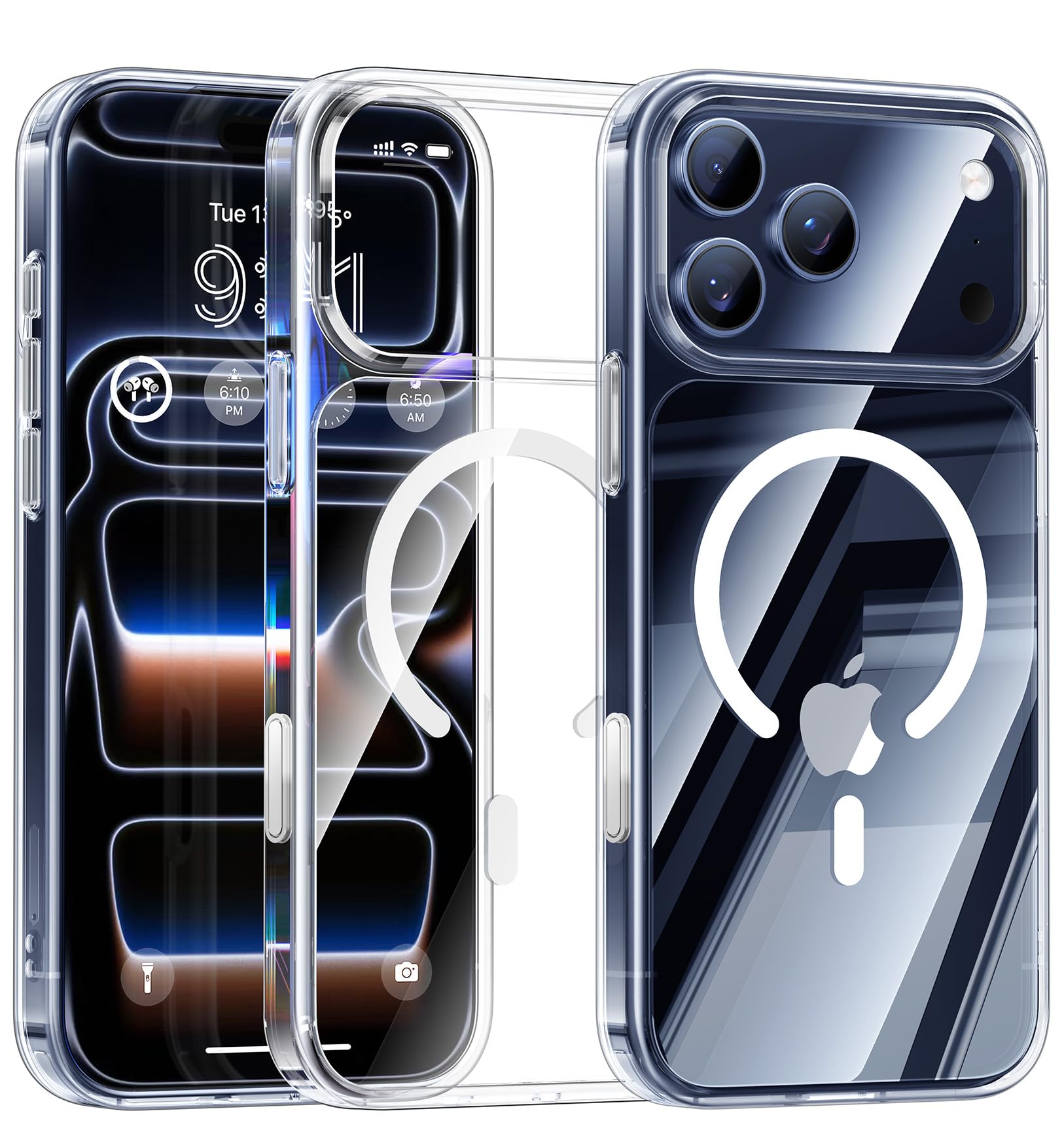 Photo 1 of Maledan Magnetic for iPhone 17 Pro Case Crystal Clear - Compatible with Mag Safe 17 Pro Case, Camera Control, Slim Military Shockproof Phone Cover for Apple iPhone 17 Pro, Anti-Yellowing Transparent