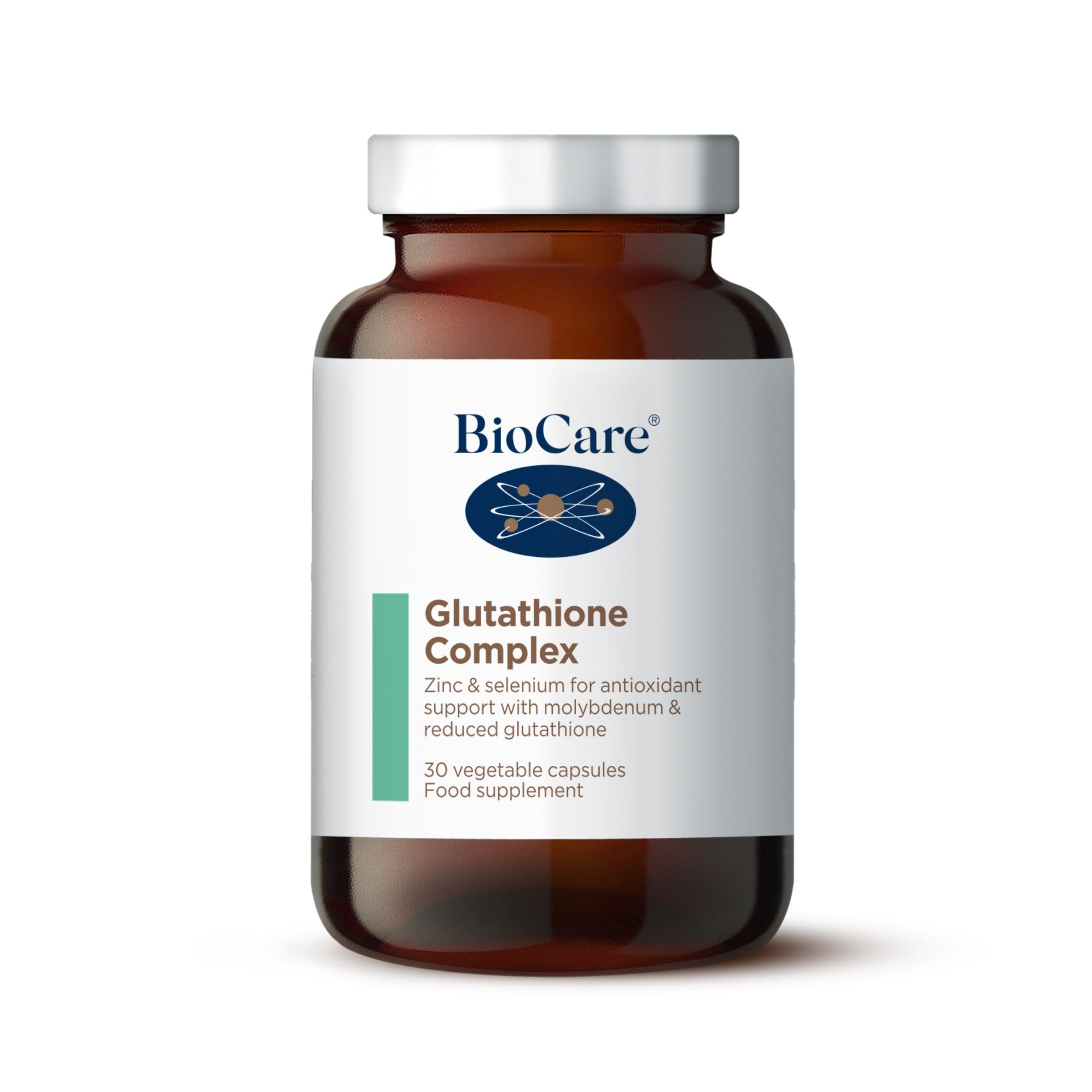 BioCare Glutathione Complex - Zinc & Selenium for Antioxidant Support - with Molybdenum and Reduced Glutathione - Suitable for Vegetarians and Vegans - 30 Capsules