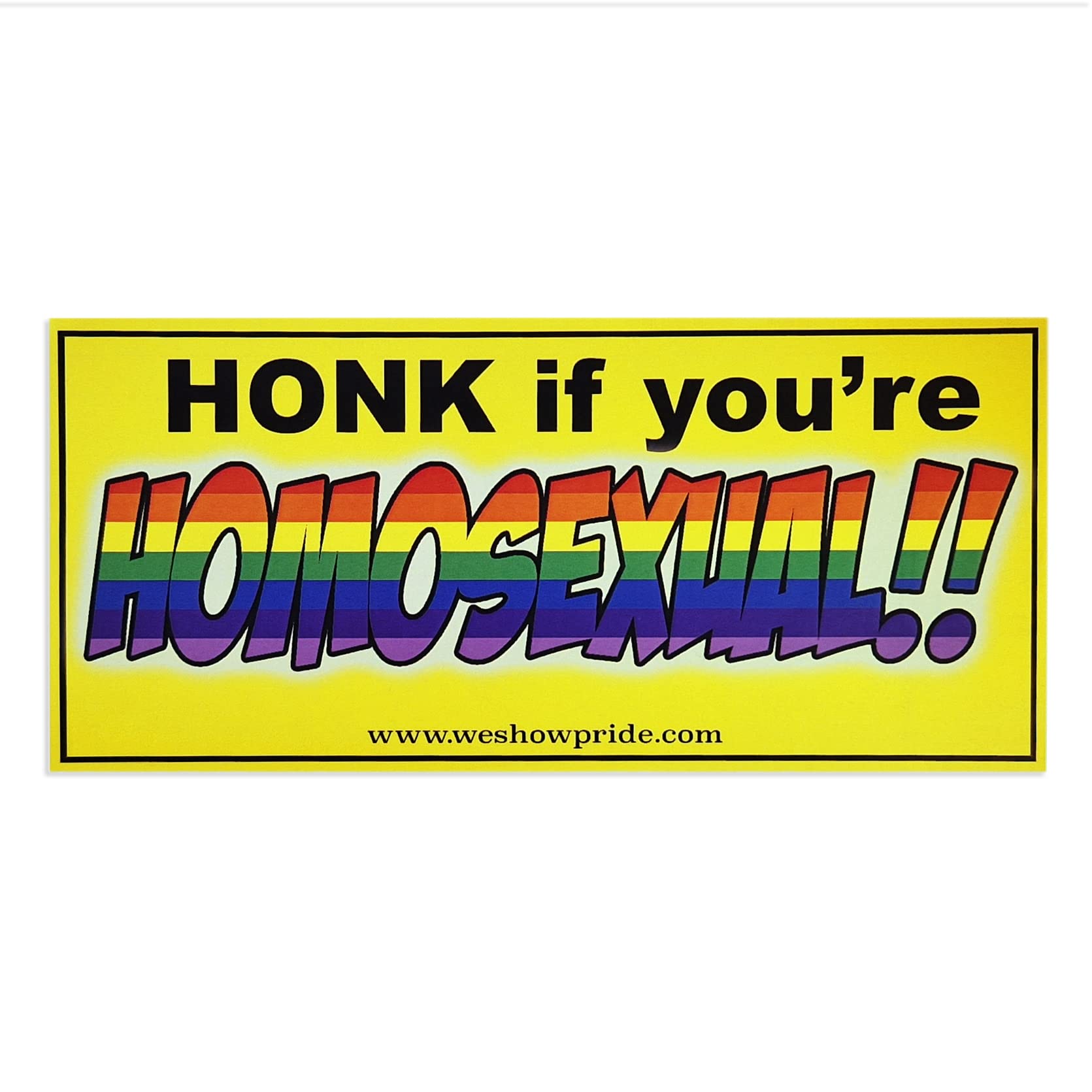 Gay Pride Bumper Stickers Novelty Fun Car Large LGBT LGBTQIA Vinyl Decal Honk if Your Homosexual