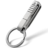 FEGVE Titanium Belt Key Clip with Key Ring, Belt
