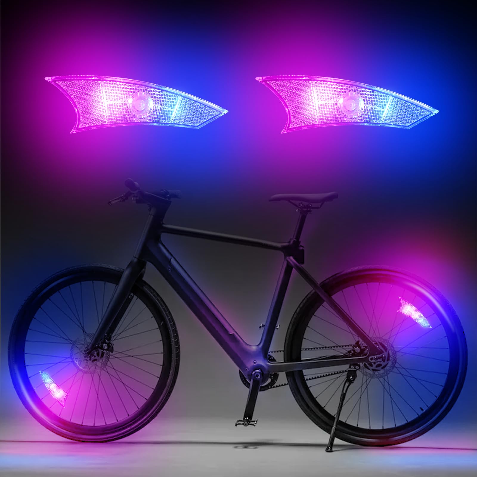 flintronic Bike Spoke Lights, 2Packs Tire Flash Lamp LED Neon Wheel Flashing Lights Cycle Lights, Waterproof 3 Blinking Modes, Bike Accessories for Adults and Kids (Blue+Pink)