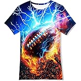 Kimoda 3D Graphic Short Sleeve Shirts Boys Girls Cool T-Shirt Unisex Novelty Tees for 7-12 Years Teens