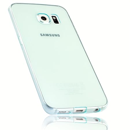 mumbi Schutzhülle für Samsung Galaxy S6 Edge Hülle transparent hellblau (Ultra Slim - 0.55 mm)