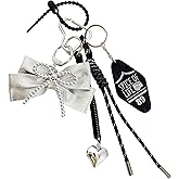 QTMY Cute Bow Rope Braided Keychain Bag Charms for Handbag Purse Backpack Accessories for Bogg Bag,914