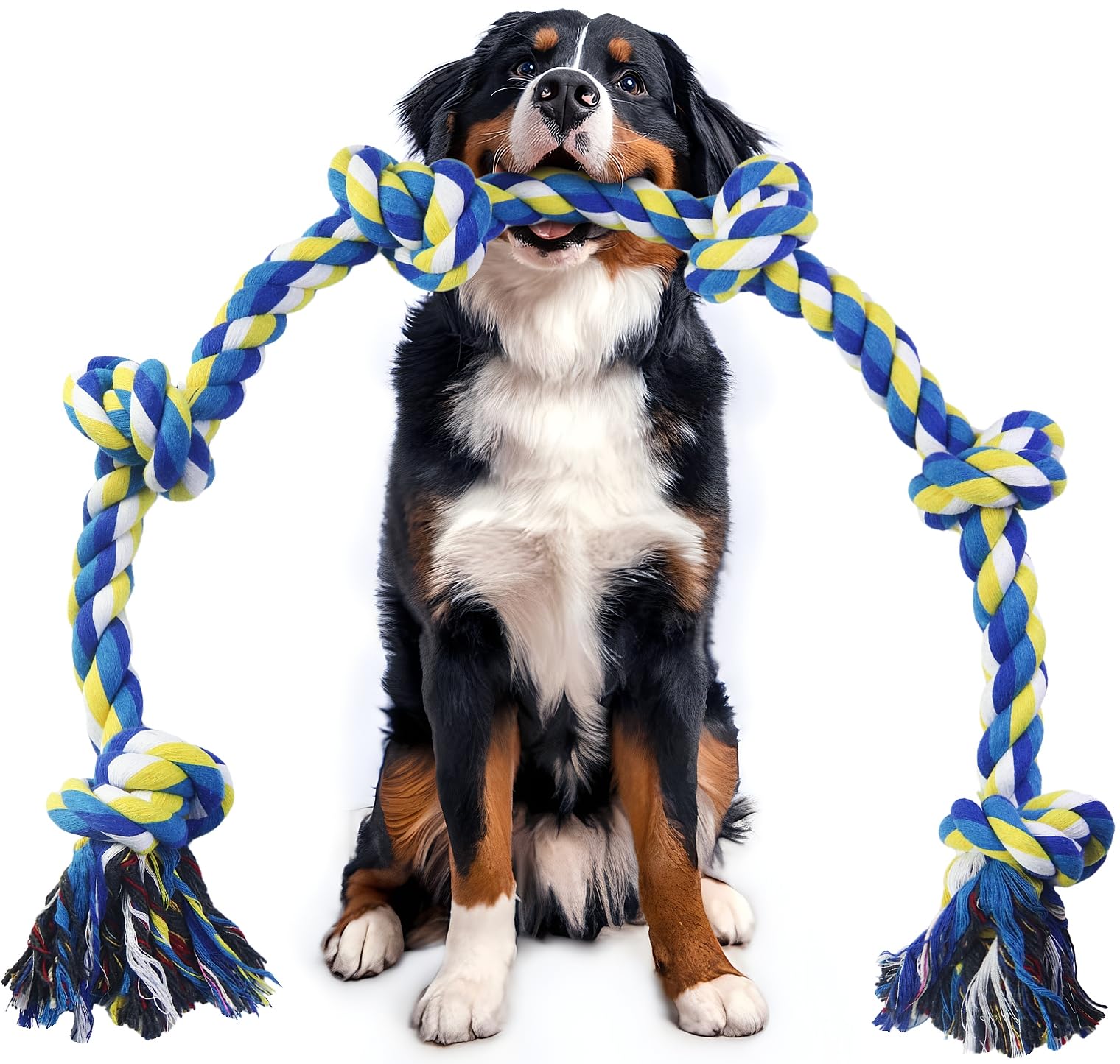 GASAPET EXTRA Dog Rope Toy - 42In/108cm 6-Knots Indestructible Heavy Duty Dog Chew Toys for Aggressive Chewers, Medium Large Breeds