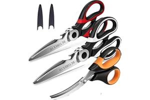 Kitchen Scissors Set 3 Pack, Kitchen Shears Heavy Duty Stainless Steel Cooking Shears and Sharp Seafood Sissors, Multipurpose