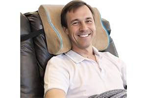 EPHEDORA Memory Foam Headrest Pillow for Recliner – B-Shaped Neck Pillow with Stabilizer Strap, Non-Slip Backing, Soft Plush Fabric - Ultimate Neck Support and Pain Relief
