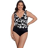 Longitude Women's Swimwear Side Tie Draped Surplice One Piece Swimsuit