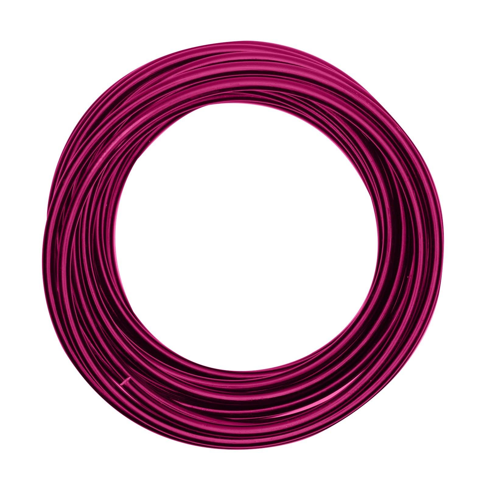 Vaessen Creative Aluminium Craft Wire 32.8 ft (10 m) x 0.2" (5 mm) Strong Pink - Flexible Metallic Wire for Crafting, Flower Arranging, Jewellery Making and Modelling
