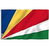 Anley Fly Breeze 3x5 Feet Seychelles Flag - Vivid Color and Fade Proof - Canvas Header and Double Stitched - Seychellois Flags Polyester with Brass Grommets 3 X 5 Ft