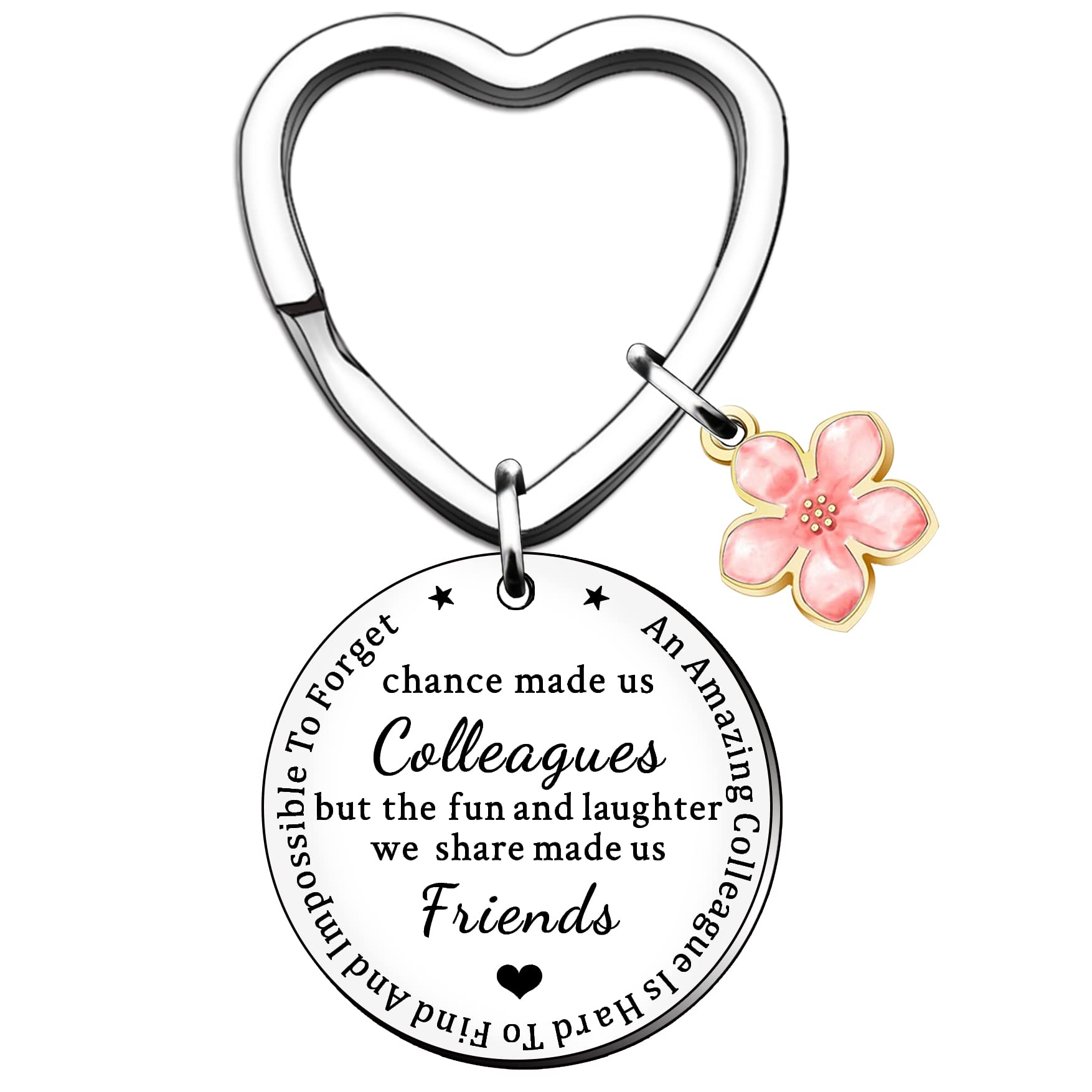 HULALA Leaving Gifts For Colleagues Women Work Bestie Friends Keepsake Keyring Keychain Key Rings Chance Made Us Colleagues But The Fun And Laughter We Share Made Us Friends