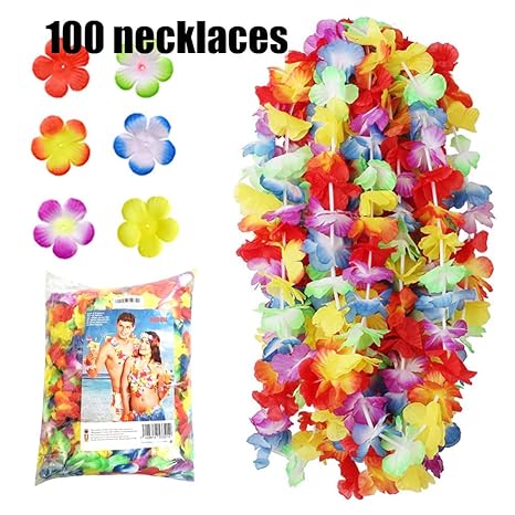 NNDOLL-100 x Hawainae Hula Leis Blumen, Farbe Misto, Hawaii-100