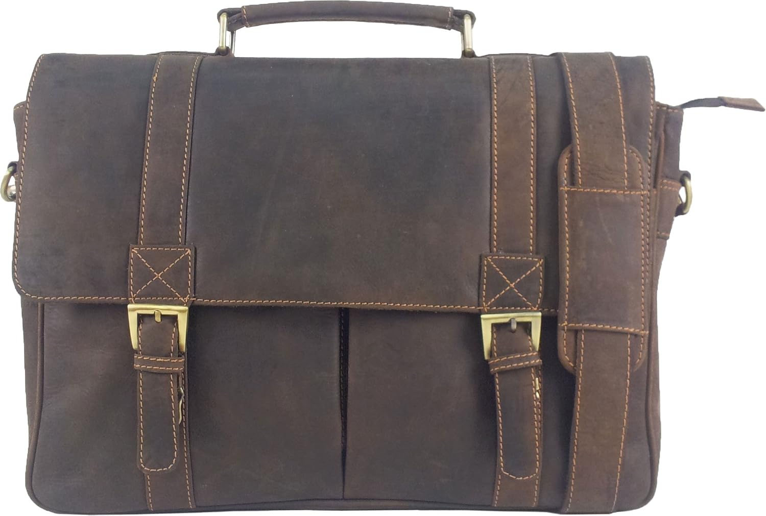 UNICORN Real Leather 16.4" laptop bag Messenger Briefcase Brown #2J - Image 3