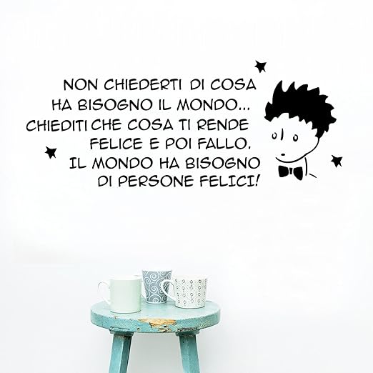 title=Adesiviamo® Il Piccolo Principe "Non chiederti di cosa ha bisogno il mondo" Wall