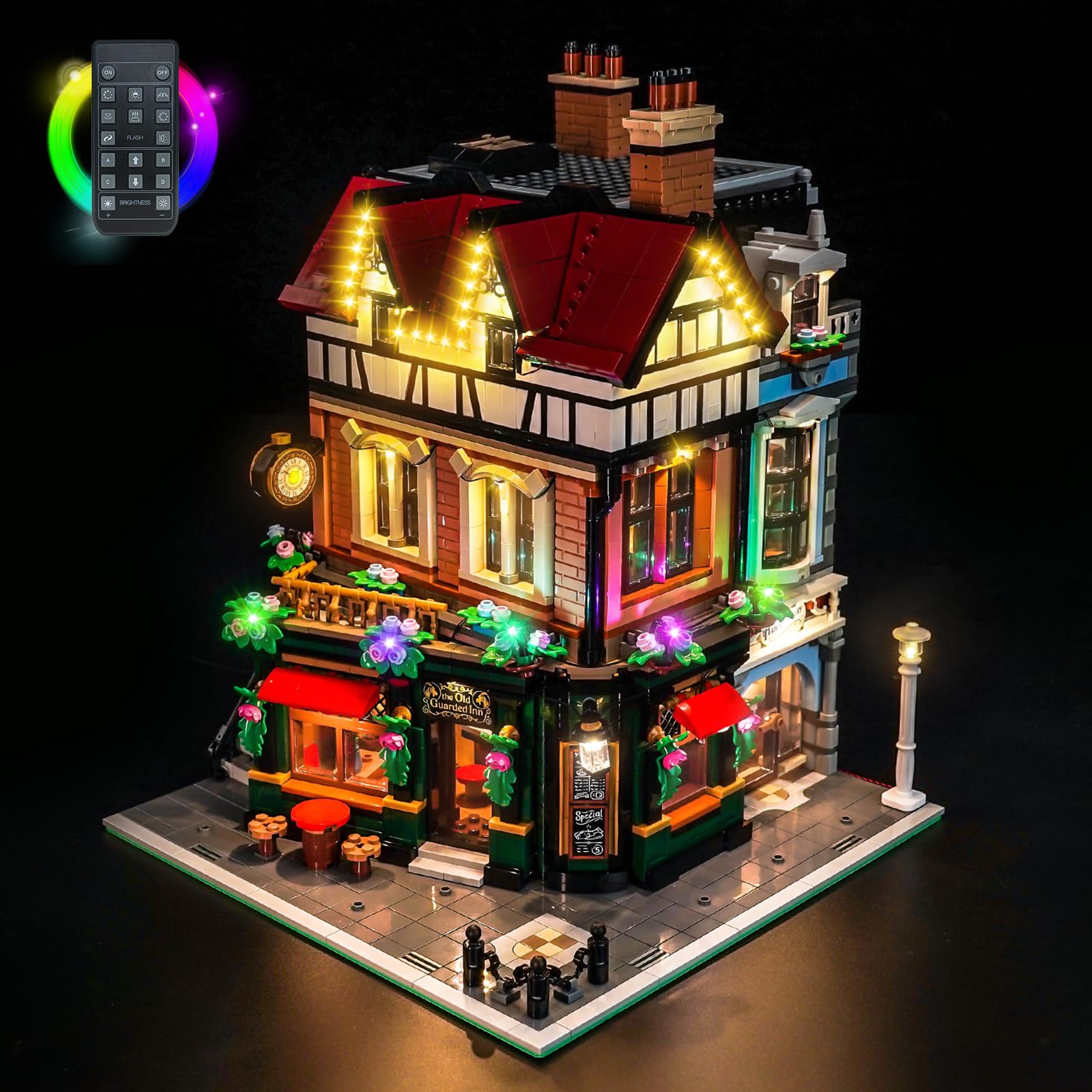 Remote Control Led Light Set Compatible with Lego Tudor Corner 10350 (No Model), Led Light Set for Tudor Corner Creative Toys — image 1