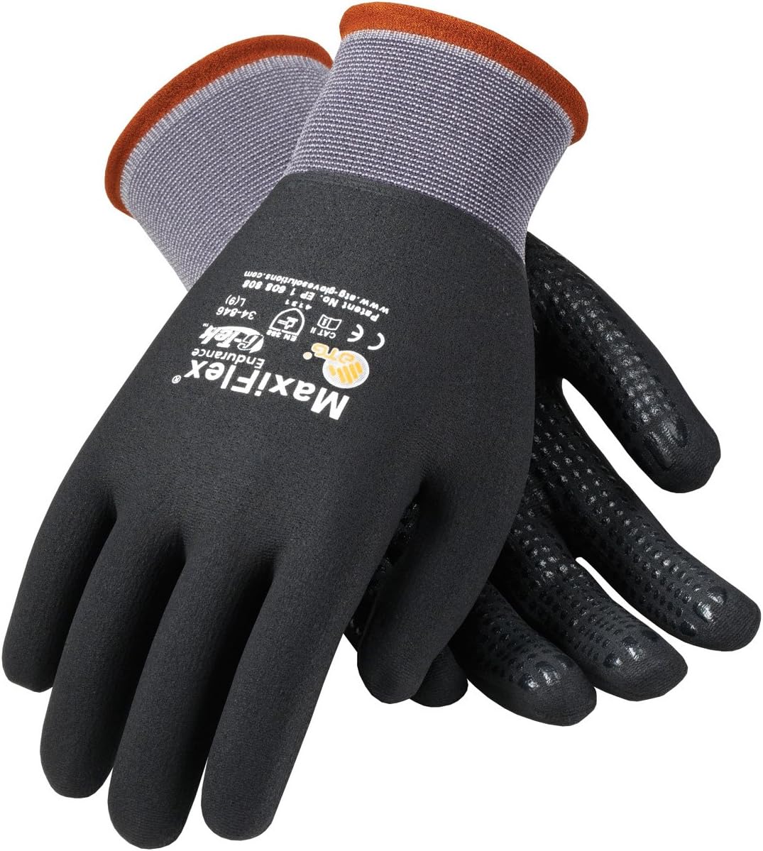 Pip34-846 GTEK Maxiflex Ultimate Gloves w/Dots - Large (DOZEN)