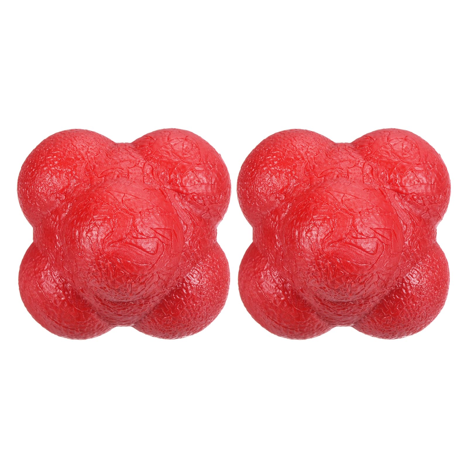 M METERXITY 2 Pack Reaction Ball - TPR High Difficulty Flexibility Training Ball Apply to Sports Exercise Daily Use (47 x 47 x 55mm, Red)