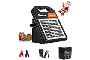 ANDMON 10 Miles Solar Electric Fence Charger with Day/Night Mode, 0.11J Portable Solar Fence Charger with Rechargeable Solar Panel for 24-Hour Uninterrupted Protection Electric Fence Energizer