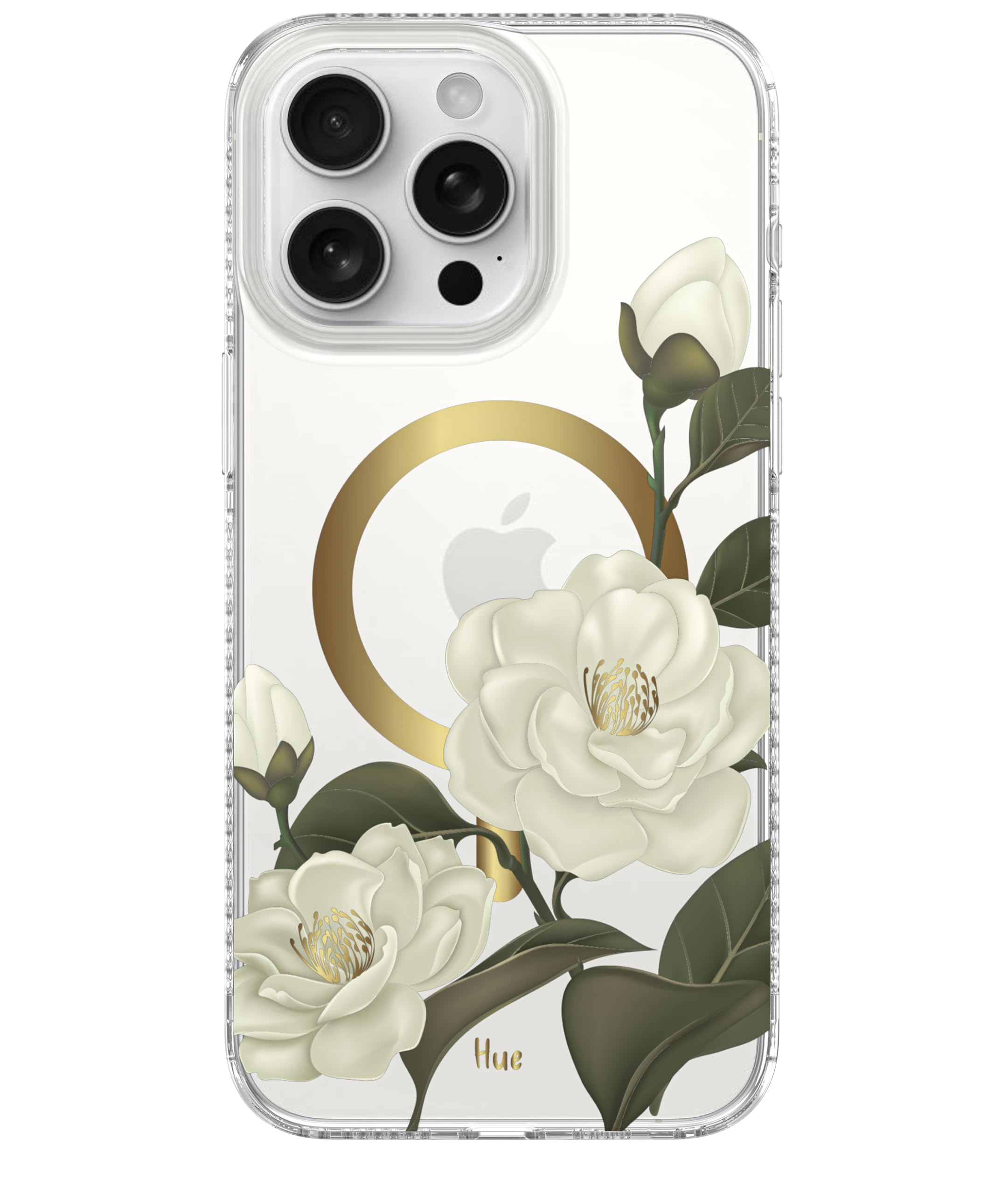 Photo 1 of LONLI Hue - for iPhone 15 Pro Case [Compatible with Mag safe] - Camellia Phone Case - [360° Shock-Absorbent Bumper] - Cute, Unique and Aesthetic Phone Cover for Girls and Women