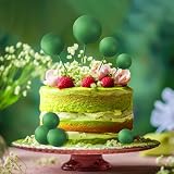 ASTARON 20 Pcs Dark Green Ball Cake Topper Decorations Mini Balloons Cake Picks view 5