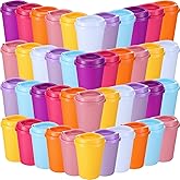 Honeydak 45 Pack 12 oz Reusable Coffee Cups with Lids Portable Tea Cups Reusable Hot Coffee Mugs Tumblers Bulk Plastic Tumblers Travel Drinks Mugs for Hot and Cold Drinks(Macaron Colors)