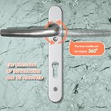 Bwintech 1 Set Black UPVC Door Handle 92mm 210mm Backset 122mm Screw Hole view 4