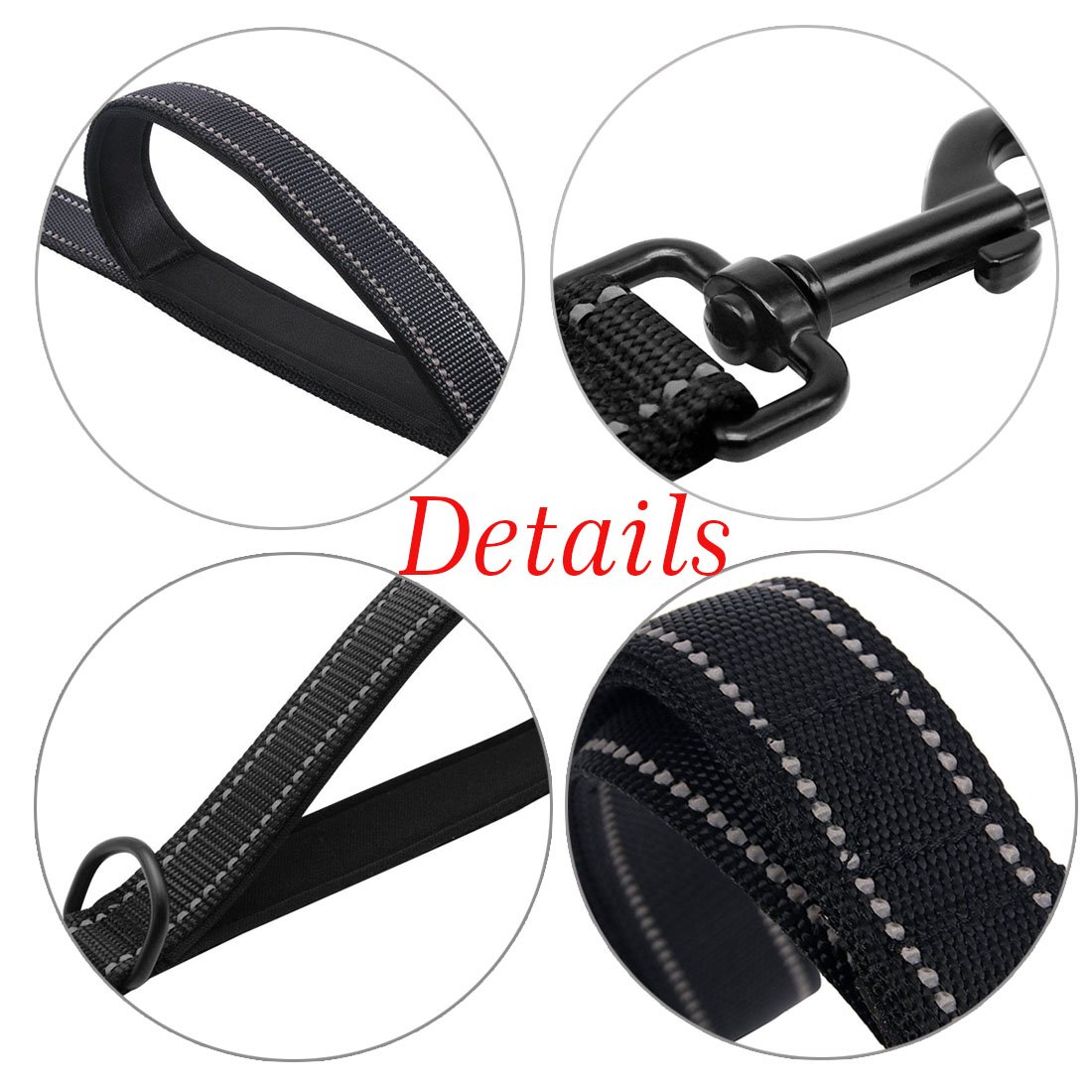 Dog Leash Double Handles, 2 Layer Training Leash with Traffic Padded Handles,6ft Long Durable Dual Leash for Dogs