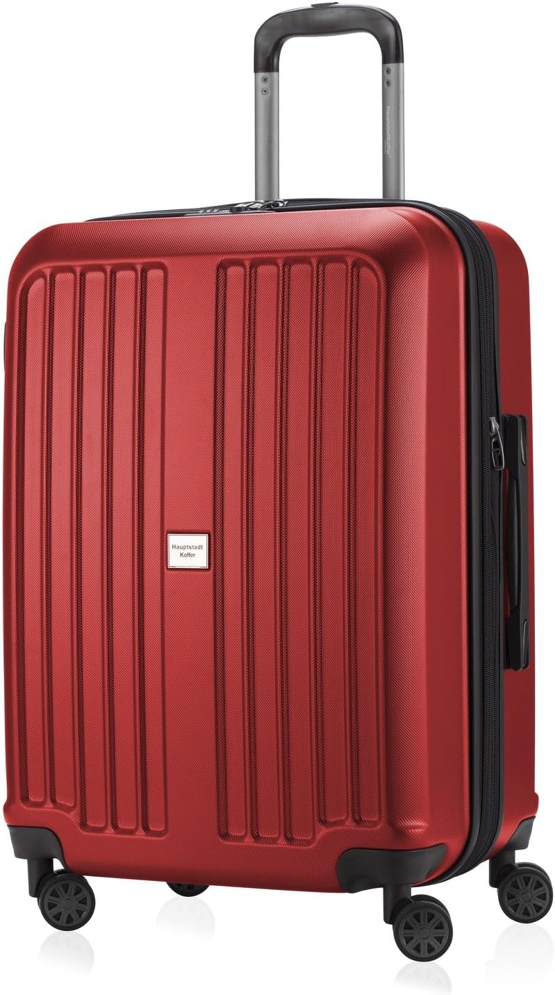 HAUPTSTADTKOFFER - X-Berg - Luggage Suitcase Hardside Spinner Trolley 4 Wheel Expandable, TSA, 75 cm, 126 Liter, Red matt