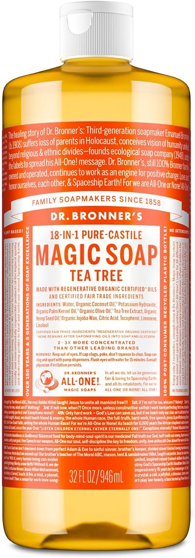 Dr. Bronner's Tea Tree Castile Liquid Soap Organic 946 ml