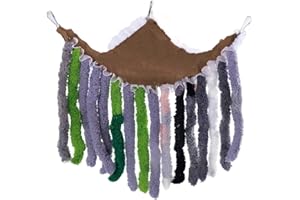 neolun Cage Corner Hammock Guinea Pig Hideout Small Animal Corner Fleece Hideaway for Rabbits Hedgehog Bunny Ferret Squirrel with Pleated Lace Trimming(Brown)