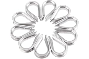 Mtsooning 10PCS Stainless Steel Thimble Rigging, 3/16inch Wire Rope Chain Thimbles for Boat Rigging Anchor Boat Terminating S