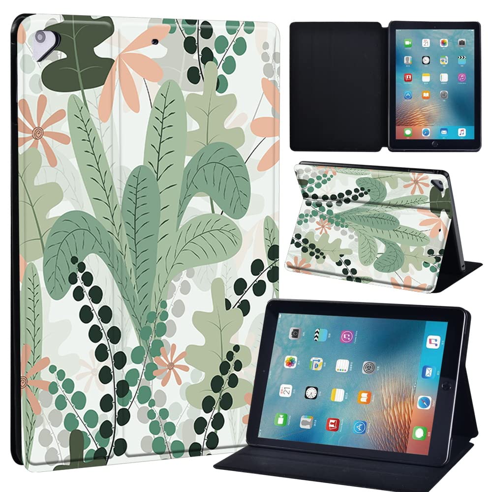 Leather slim lightweight Stand Cover Case for Apple New iPad 9.7 2018 2017(6th Gen, 5th Gen)/iPad Air 2/iPad Air/iPad Pro 9.7 Tablet with Auto Wake/Sleep (flower019)