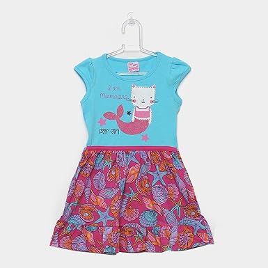 vestido azul turquesa infantil