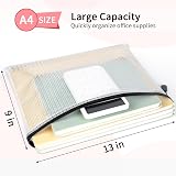 Umriox A4 Plastic Wallets Folders 12Pcs Zip Document Bags Black view 2