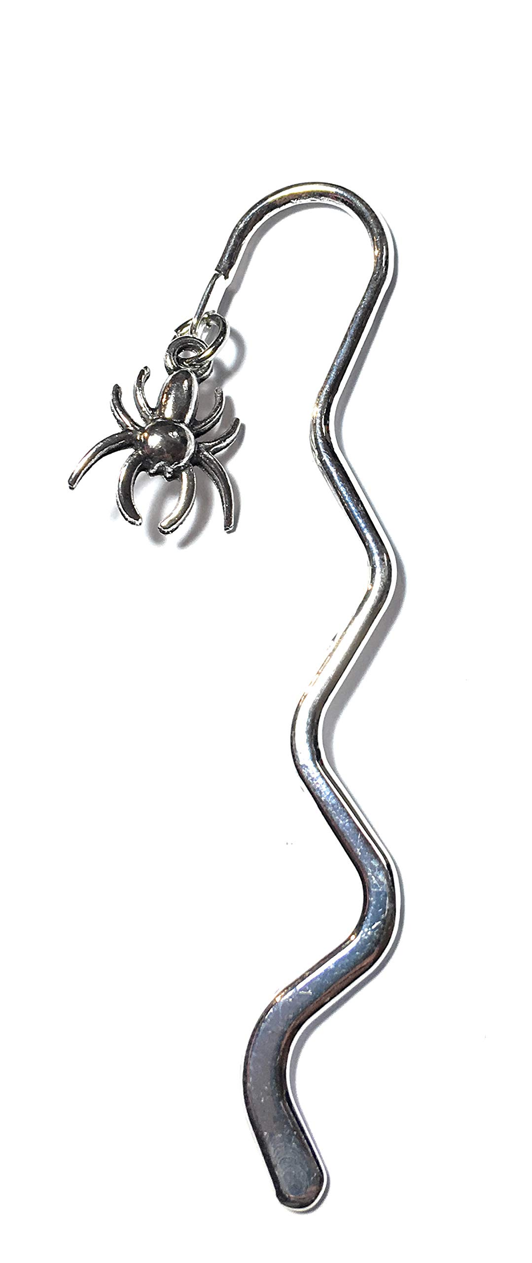 FizzyButton Gifts Silver Tone mini Bookmark with Silver Tone Spider Charm, in Gift Bag