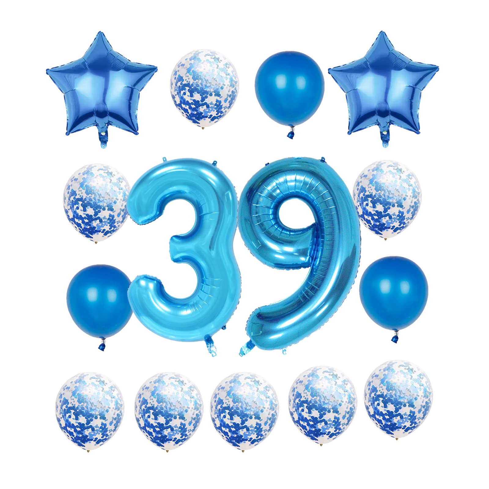 Photo 1 of 39th Birthday Decorations Party Supplies,Blue Number 39 Balloon,40 Inch Giant Foil Mylar 39th Balloons Decoration for men and women,Large Helium Numbers 39 Balloon for 39th Anniversary Events Supplies