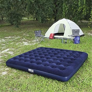 Amazon Co Jp H Henrne 2人用 フロック加工 コラムエアベッド 超大型 インフレータブルマット エアーマットレス キャンプマット スポーツ アウトドア