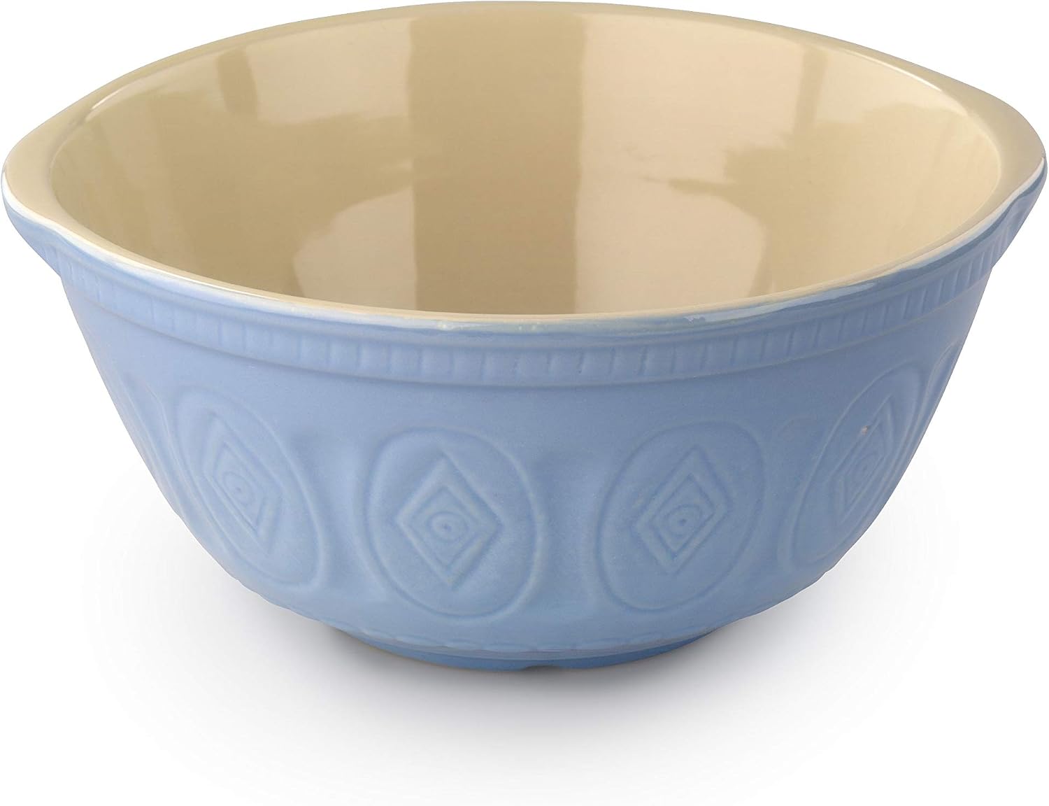 Tala Traditional Ceramic Stoneware Mixing Bowl, Blue/Cream, 5000ml