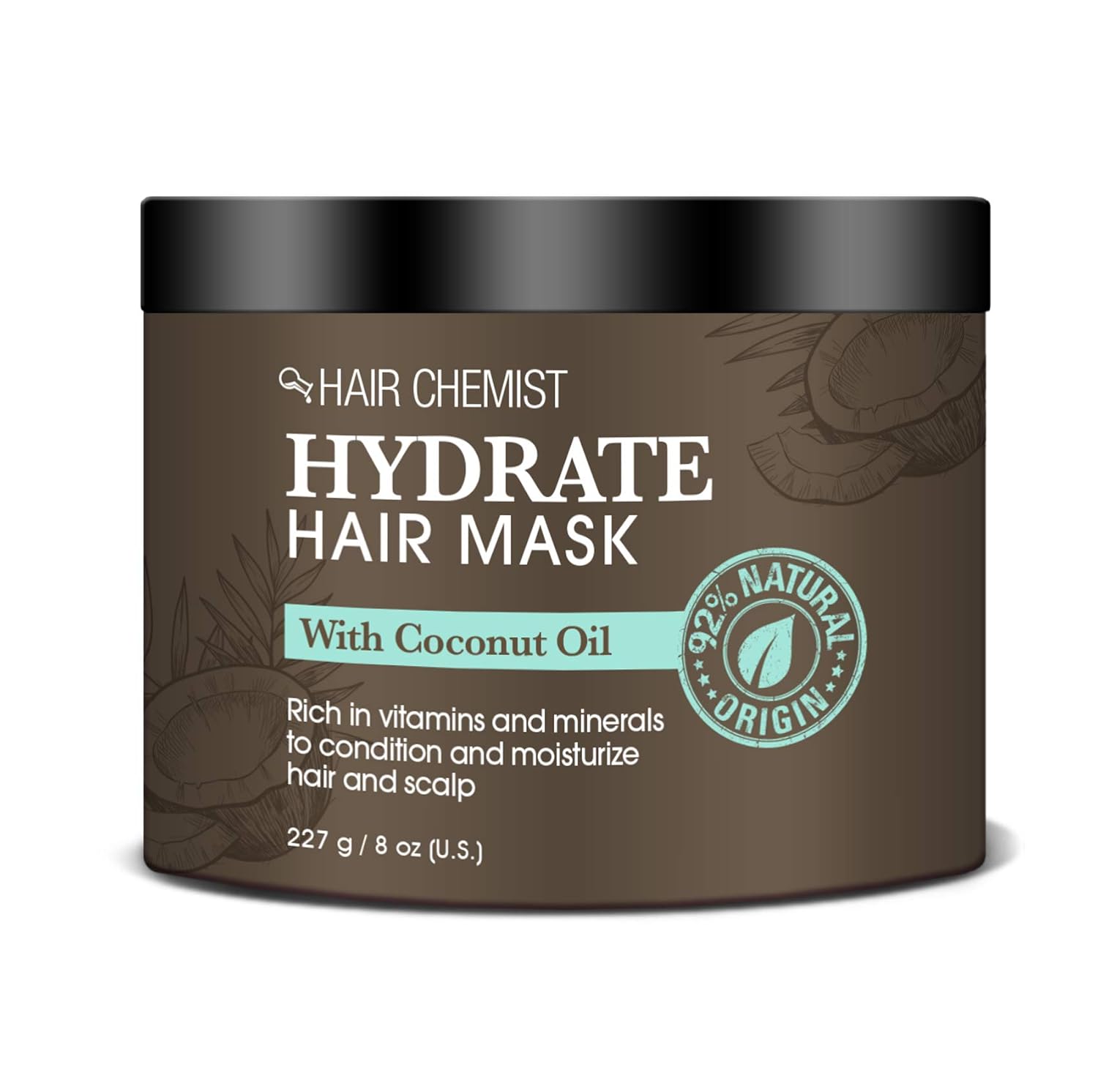Hair Chemist Hydrate Hair Mask with Coconut Oil 8 ounce Beauty