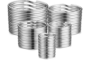 YHYZ Split Key Ring Circle Assorted (Silver), Round Metal Keyring Durable 5 Sizes (1/2 inch, 3/4 inch,1 inch, 1.25 inch, 1.38 inch)