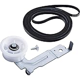 BlueStars DC93-00634A Dryer Idler Pulley & 6602-001655 Drum Belt - Compatible with Samsung & Kenmore Dryers - Replaces 6602-0