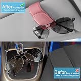 TCJJ Car Visor Sunglasses Holder Leather Clip Pink view 5