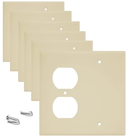 Pack Of 6 Wall Plate Outlet Switch Covers By Sleeklighting