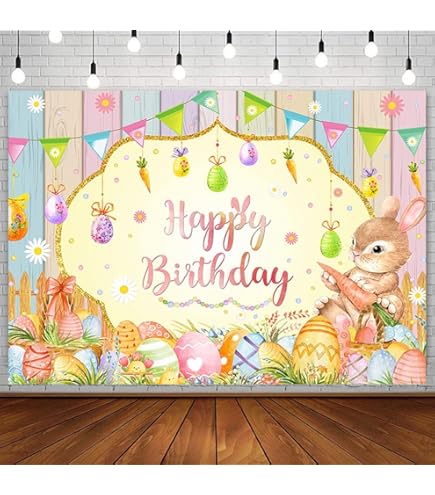 7x5ft Easter Backdrop - Bunny Rabbit Egg Hunt Photography Background For Spring Parties