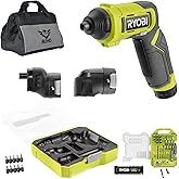 Buho Power Screwdriver Accessory Bundle - USB Lithium Multi-Head Ryobi Screwdriver 2 Ah Battery Drill Bit Set Charging Cable Tool Bag