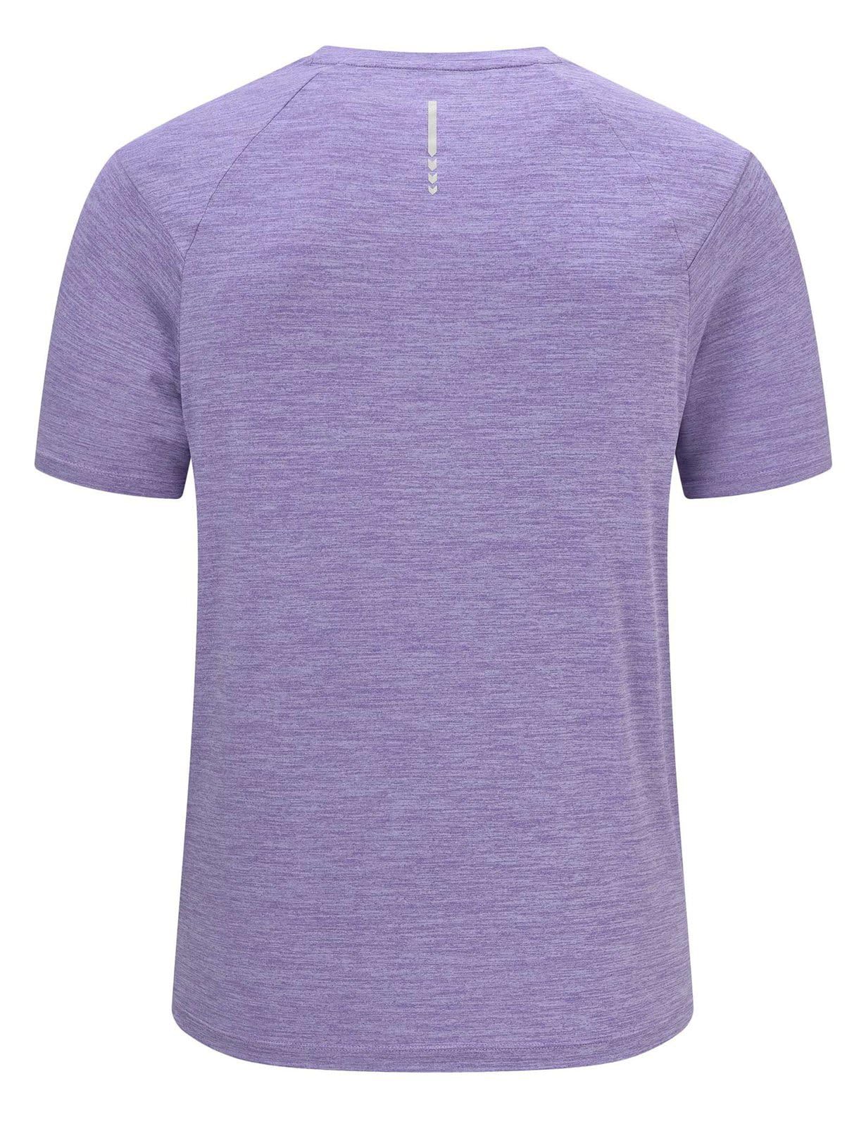 Rdruko Sport Tshirts Herren Funktionsshirt Kurzarm Laufshirt Schnelltrocknend UV Shirt Atmungsaktiv Trainingsshirt Männer für Gym Fitness Workout - Tiefviolett, L 3