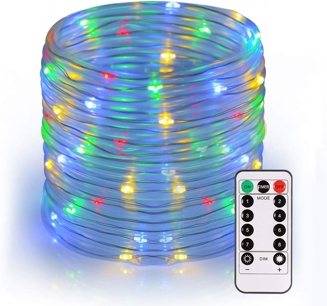 GreenClick LED Rope Lights, Battery Operated Christmas String Lights