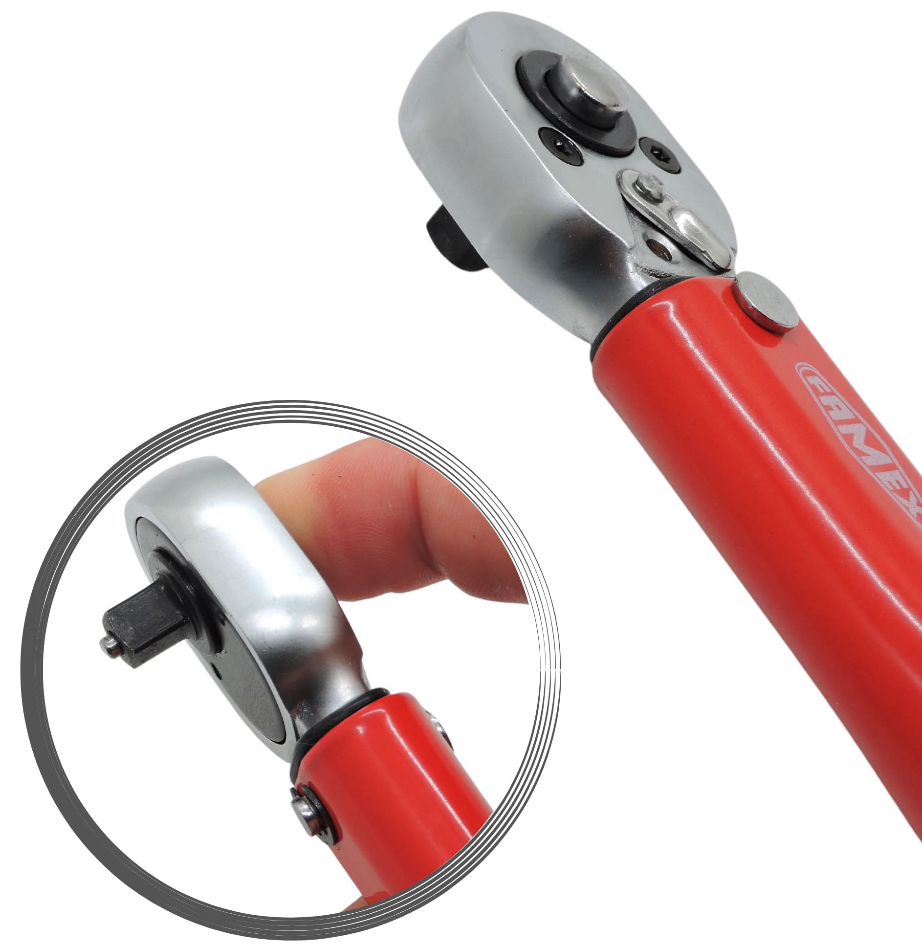 FAMEX 10878-2A Drehmomentschlüssel 1/4 Zoll (6,3mm)-Antrieb 5-30 Nm - für Messung in beiden Drehrichtungen - Fahrrad E-Bike Auto Feinmechanik, geprüft, klein + 2 Adapter 4