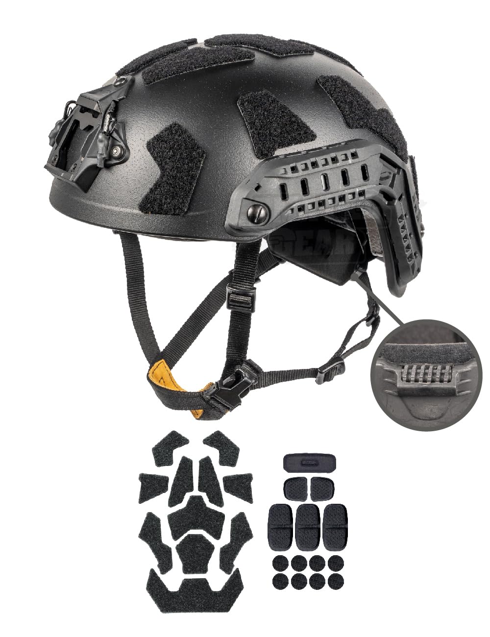 Photo 1 of FMATAL GEAR SF Super High-Cut Fast Helmet, Surface Sandblast Treatment ABS Tactical Helmet for Airsoft, Paintball, and Outdoor Sports (BK, L/XL)