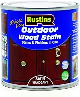 Rustins Quick Dry Outdoor Wood Stain Satin Mahogany 250ml